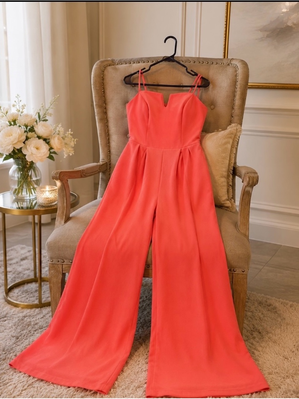 Coral Wide-Leg Jumpsuit – Size Small – NEW, Never Worn - Picture 5 of 5